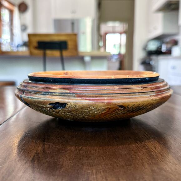 Tasmanian Turned Wood Bowl Ancient Huan Pine Birds Eye The Mobile Prickle Farm - Picture 13 of 13